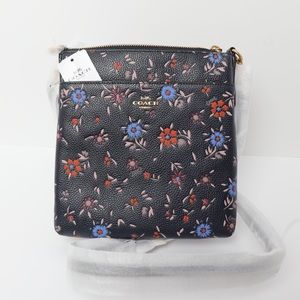 Coach Crossbody Purse in wildflower print; Midnight Navy multicolor; never used